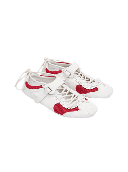 Scalloped Bow Low-Top Sneakers