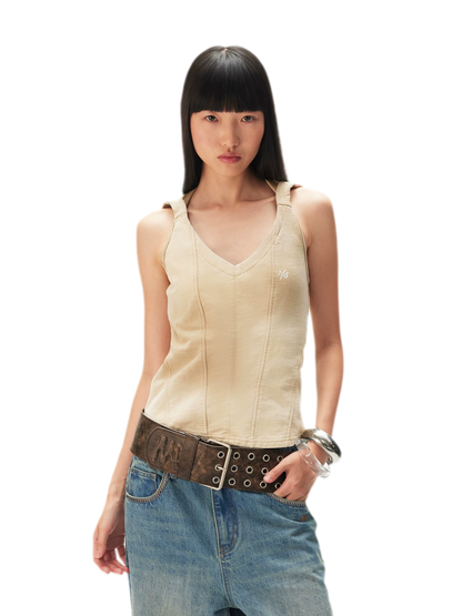 Washed Hooded Vest