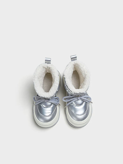 Silver Platform Snow Boots