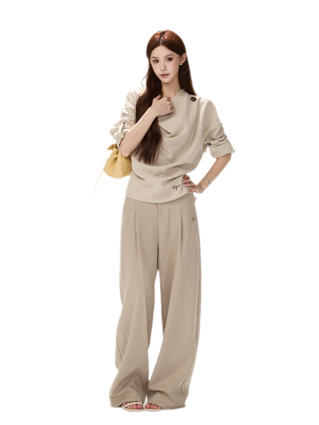 Textured Draped Oversized Shirt