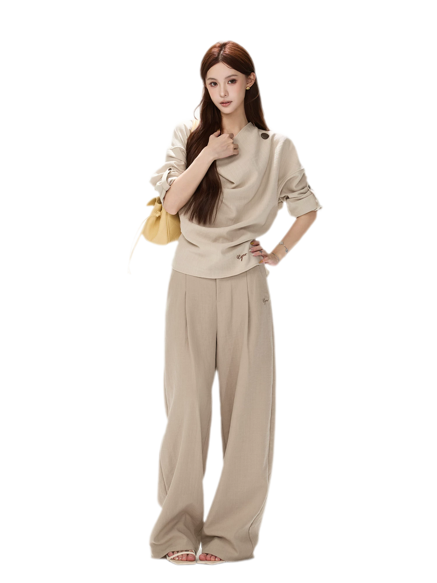 Textured Draped Oversized Shirt