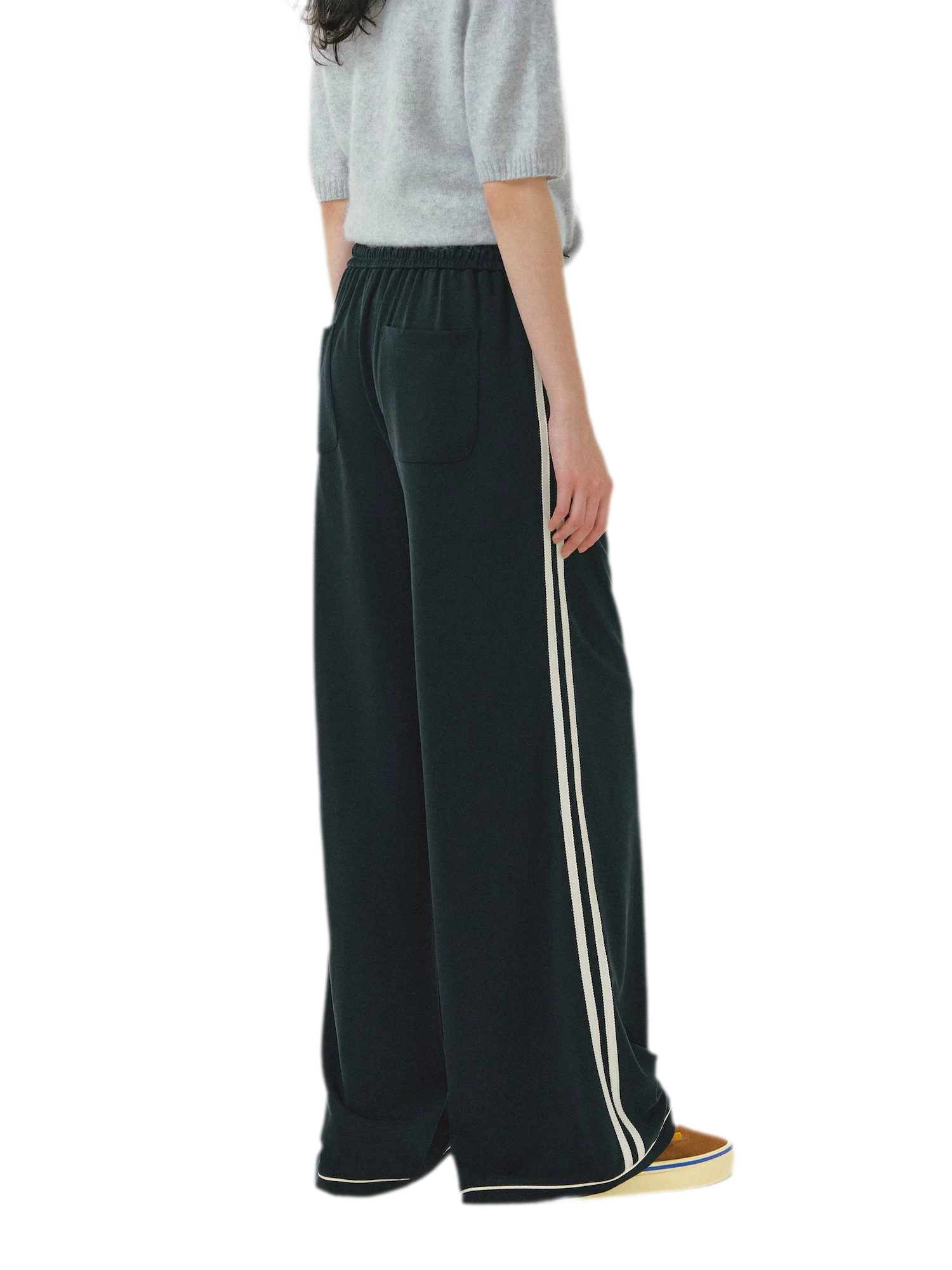 Contrast Stripe Wide-Leg Pants