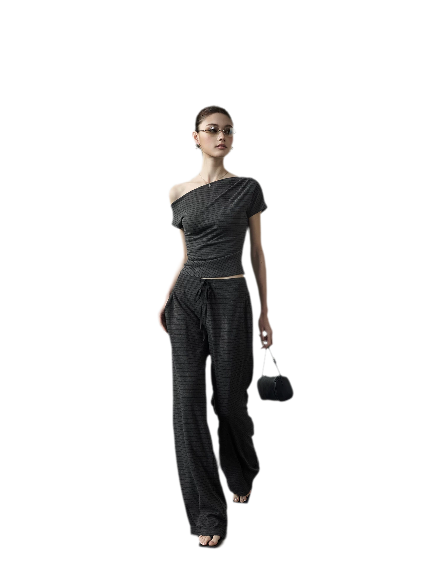 Striped Asymmetric Three-Piece Set