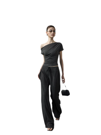 Striped Asymmetric Three-Piece Set