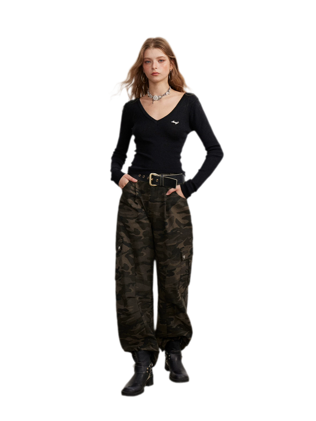 Stretch Two-Way Long-Sleeve Top