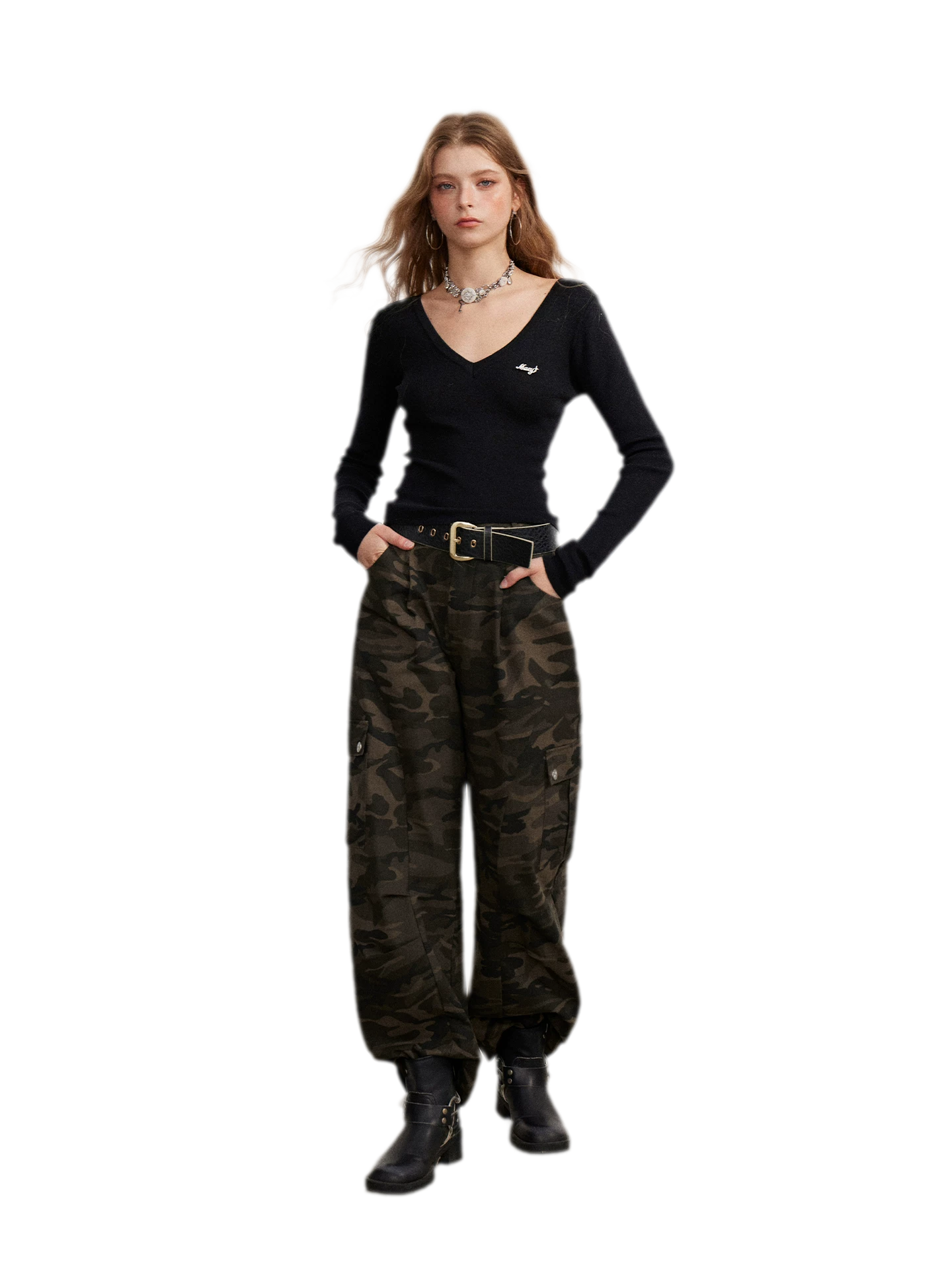 Stretch Two-Way Long-Sleeve Top