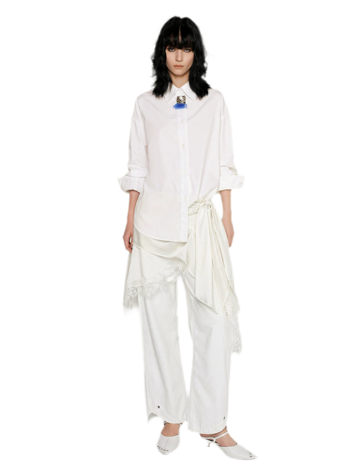 Cotton Blend Cocoon Shirt
