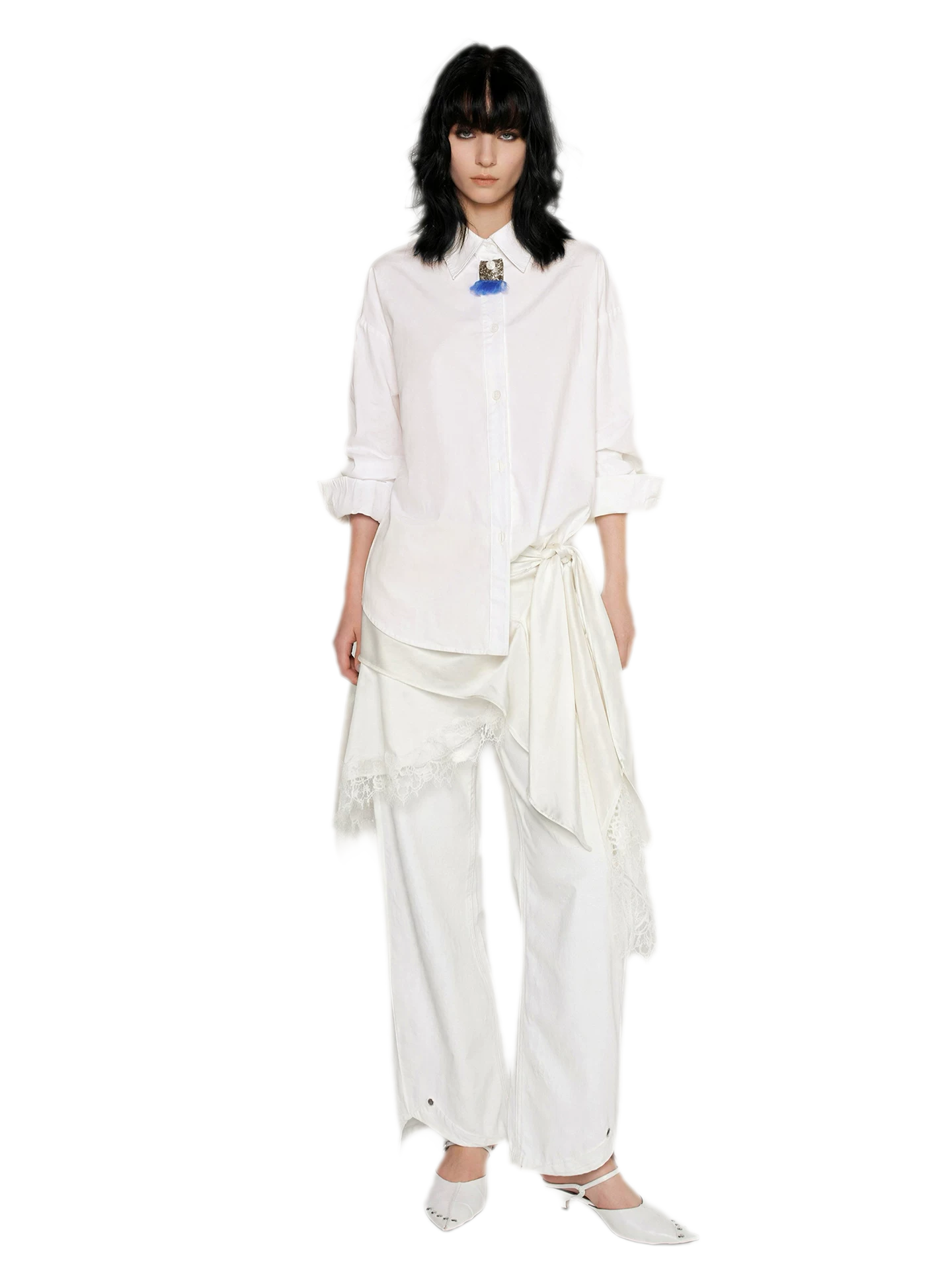 Cotton Blend Cocoon Shirt