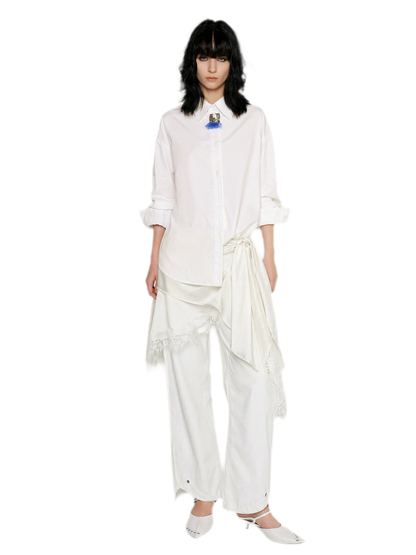 Cotton Blend Cocoon Shirt