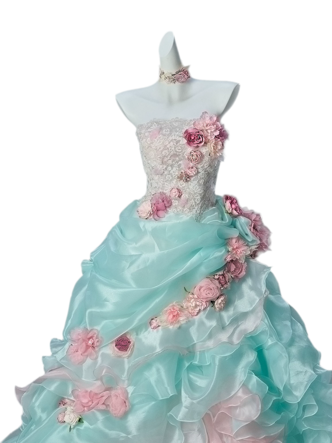 Scintillant Floral Ballgown