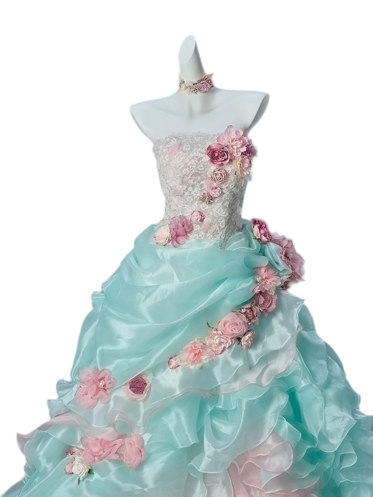 Scintillant Floral Ballgown