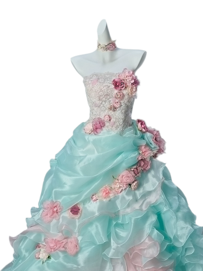 Scintillant Floral Ballgown
