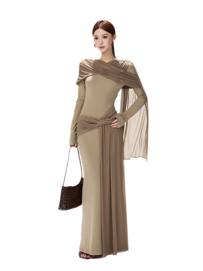 Contrast Sash Mermaid Knit Dress