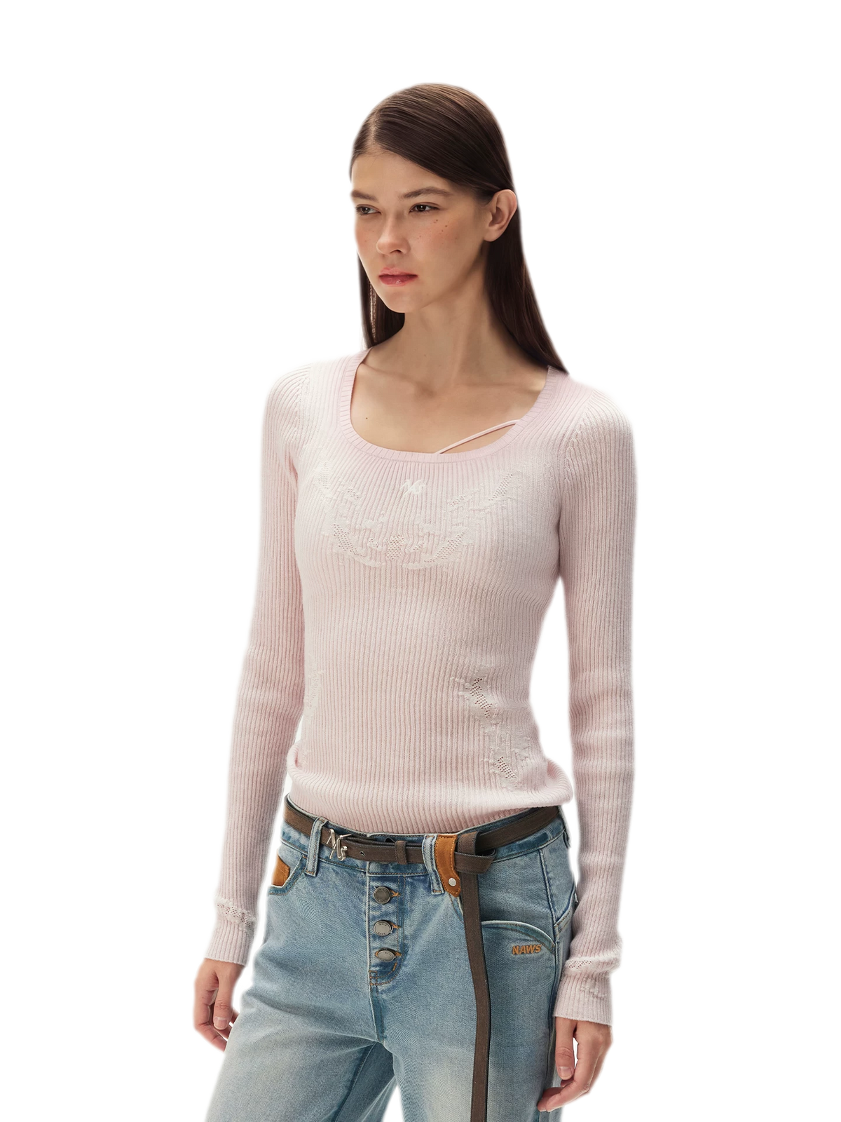 Wool Jacquard Slim-Fit Long-Sleeve Tee