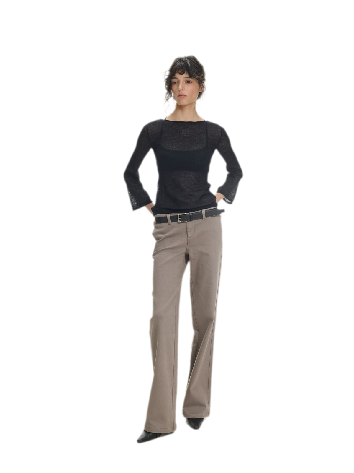 Waistband-Free Straight-Leg Denim Jeans