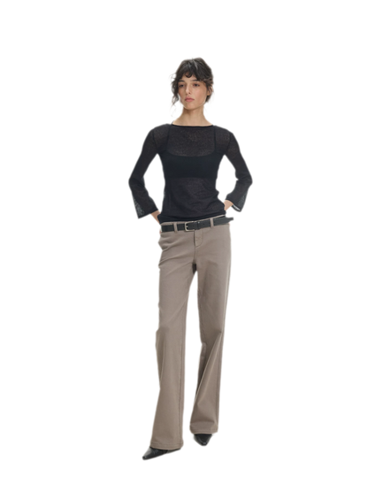 Waistband-Free Straight-Leg Denim Jeans