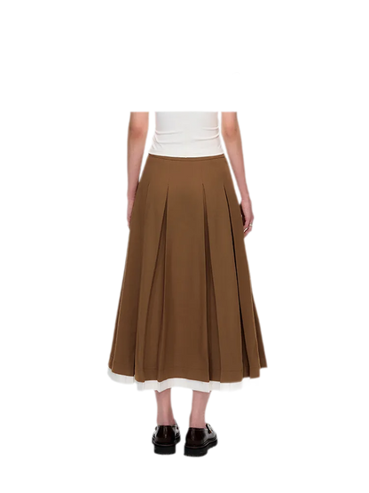 Pleated Suit Midi Skirt