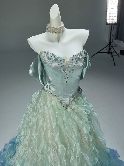 Beaded Gradient Ball Gown