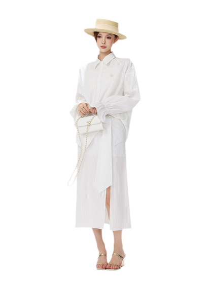 Striped Bow Tie Skirt Set