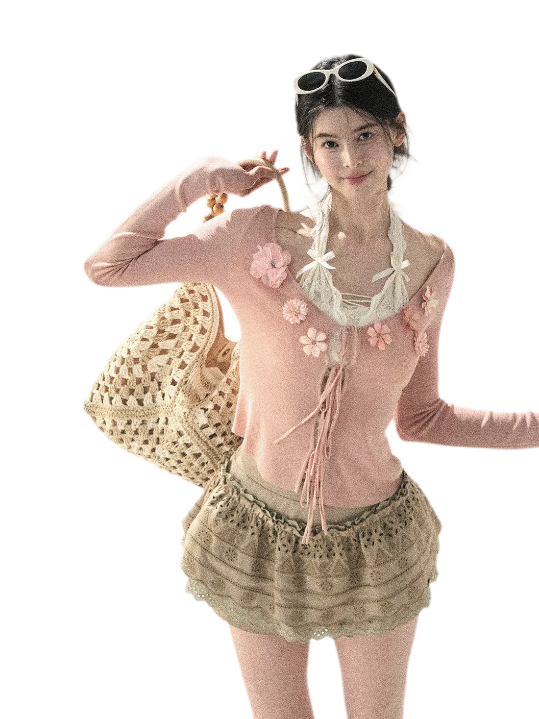 "Private Petals" French-style Sun Protection Cardigan