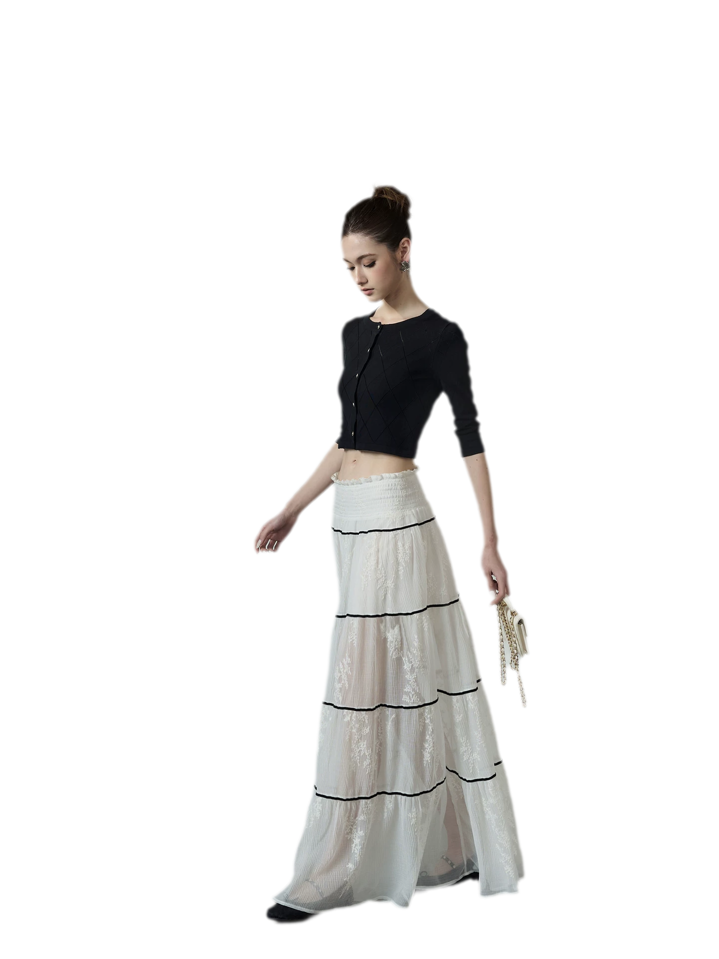 Tiered Lace Maxi Skirt