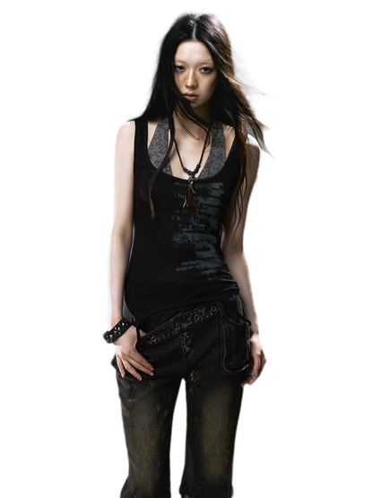 Dual Wear Print Halter Cami