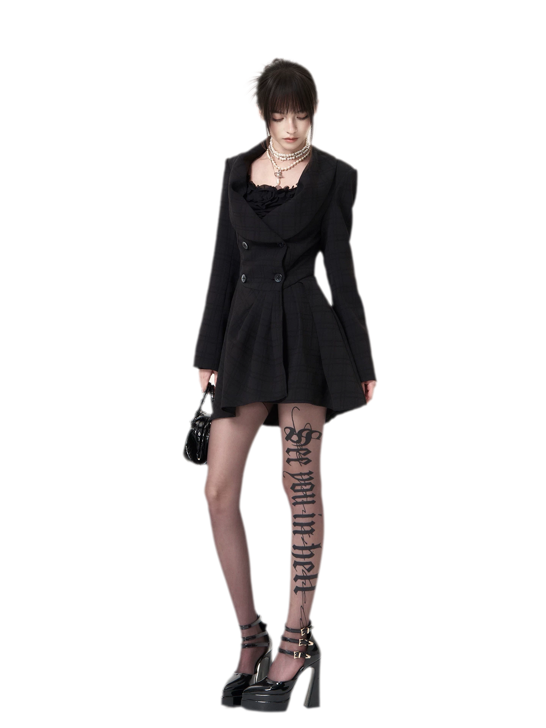 Plaid Tailored Waist Dress