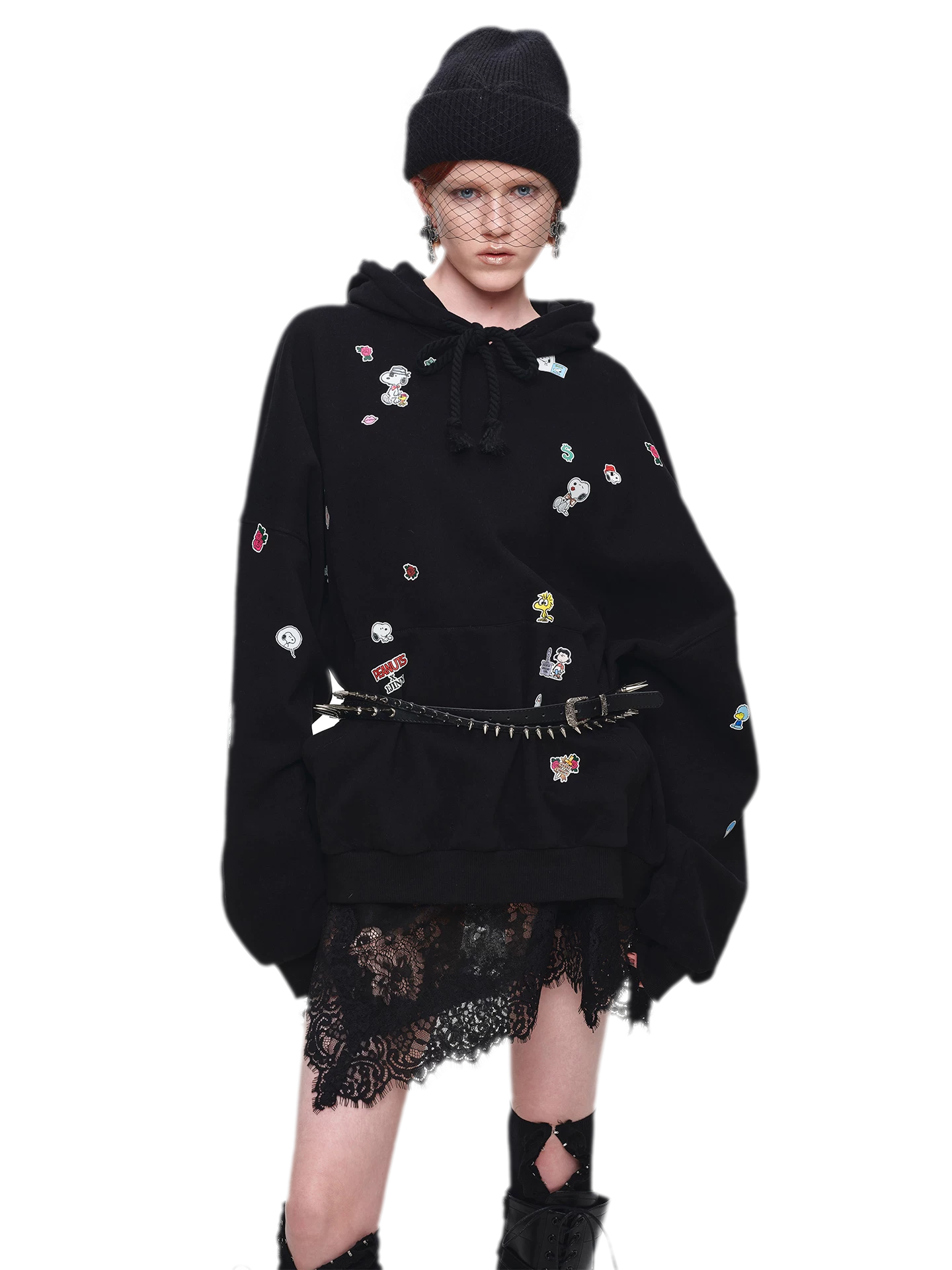 Brushed Oversized Graphic Hoodie