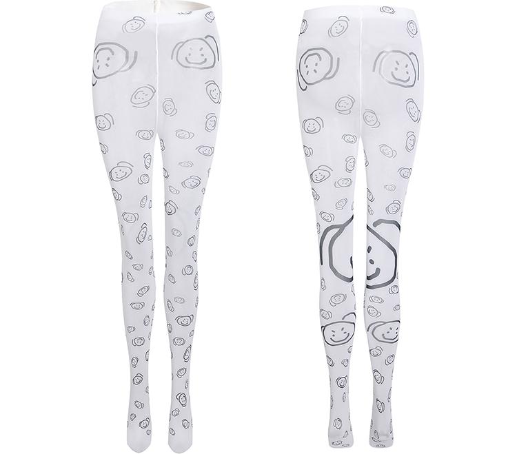 Graphic High-Stretch Footed Tights