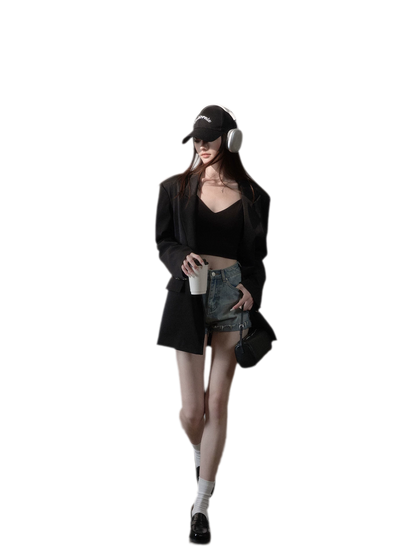 Satin Sash Relaxed Blazer