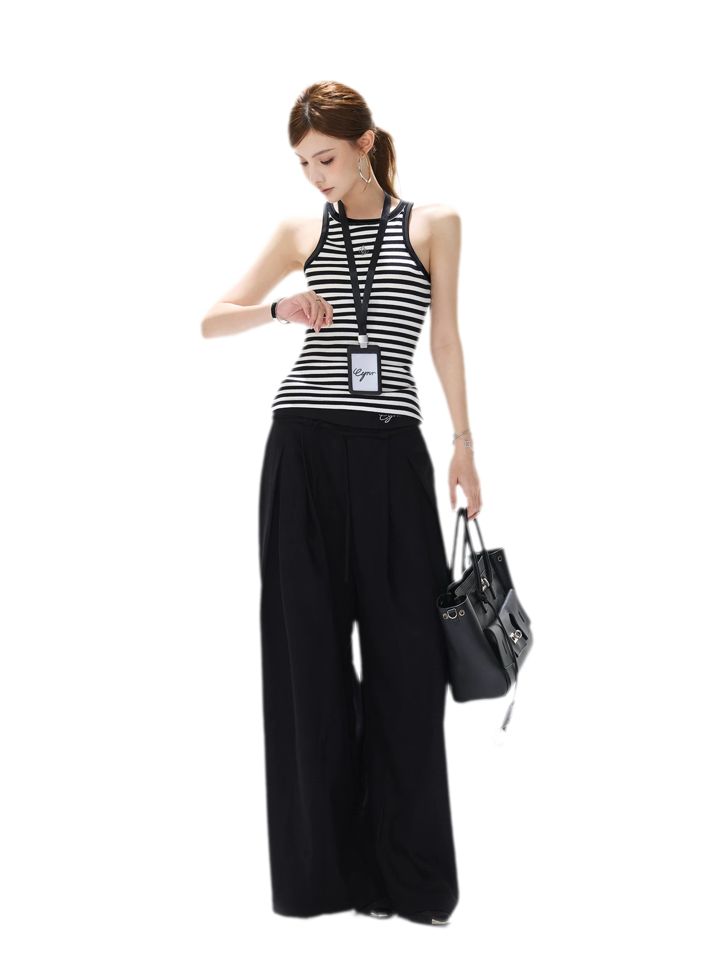 Striped Halter Rib Top