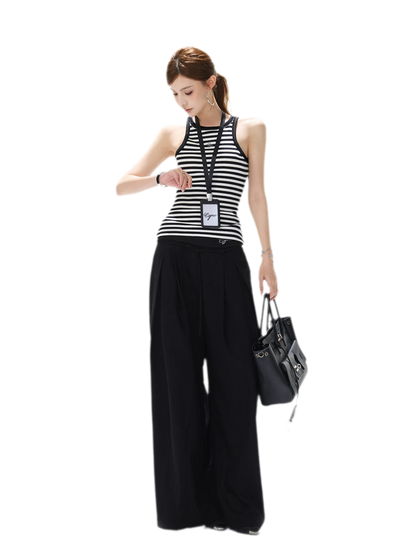 Striped Halter Rib Top