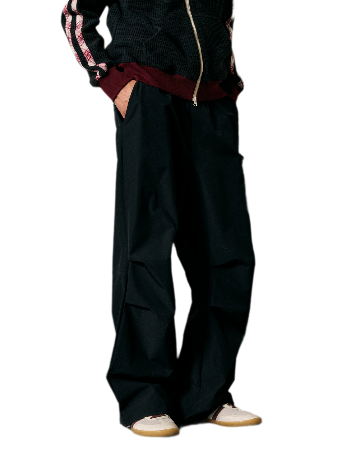 Stretch Contrast Parachute Pants