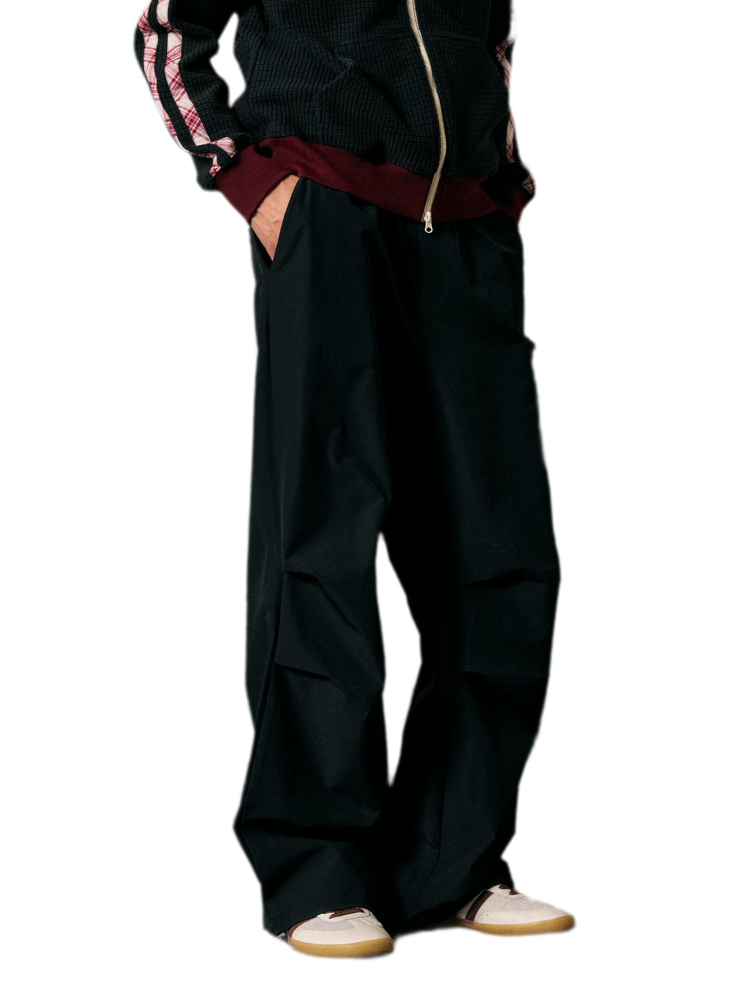 Stretch Contrast Parachute Pants