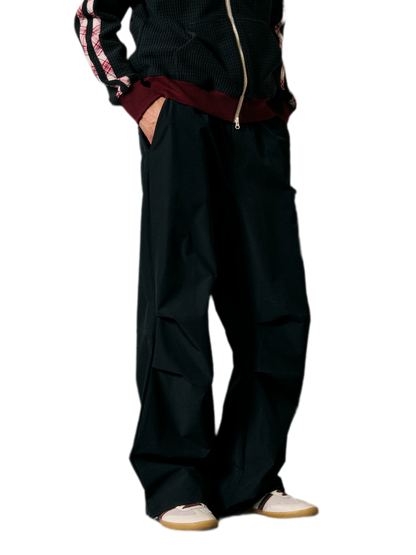 Stretch Contrast Parachute Pants