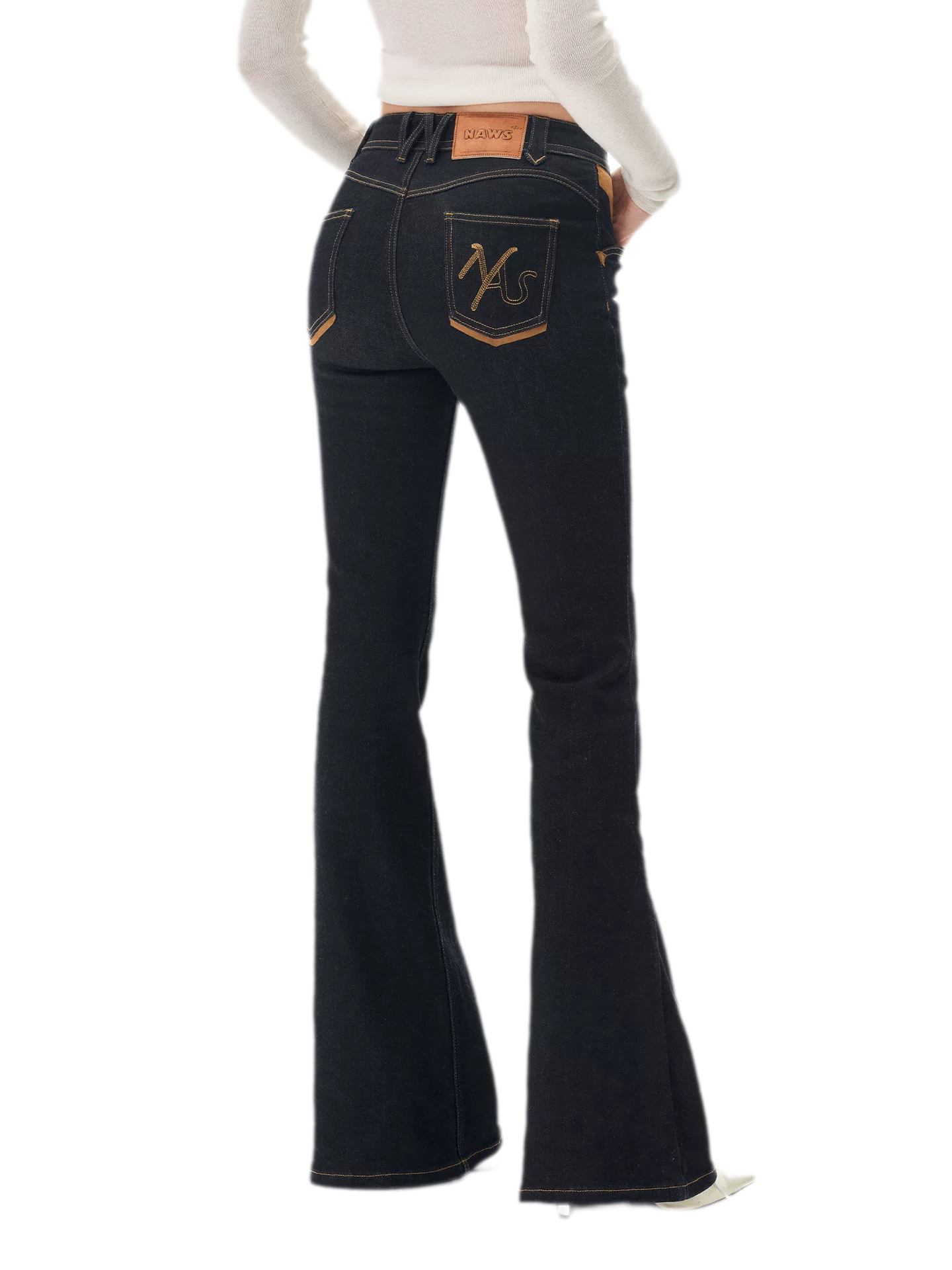 Wool Twill Slim Flare Jeans