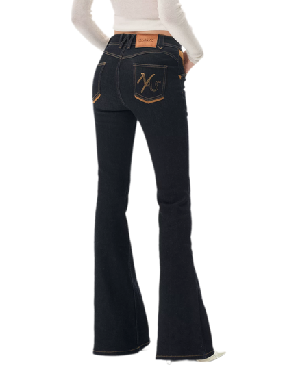 Wool Twill Slim Flare Jeans