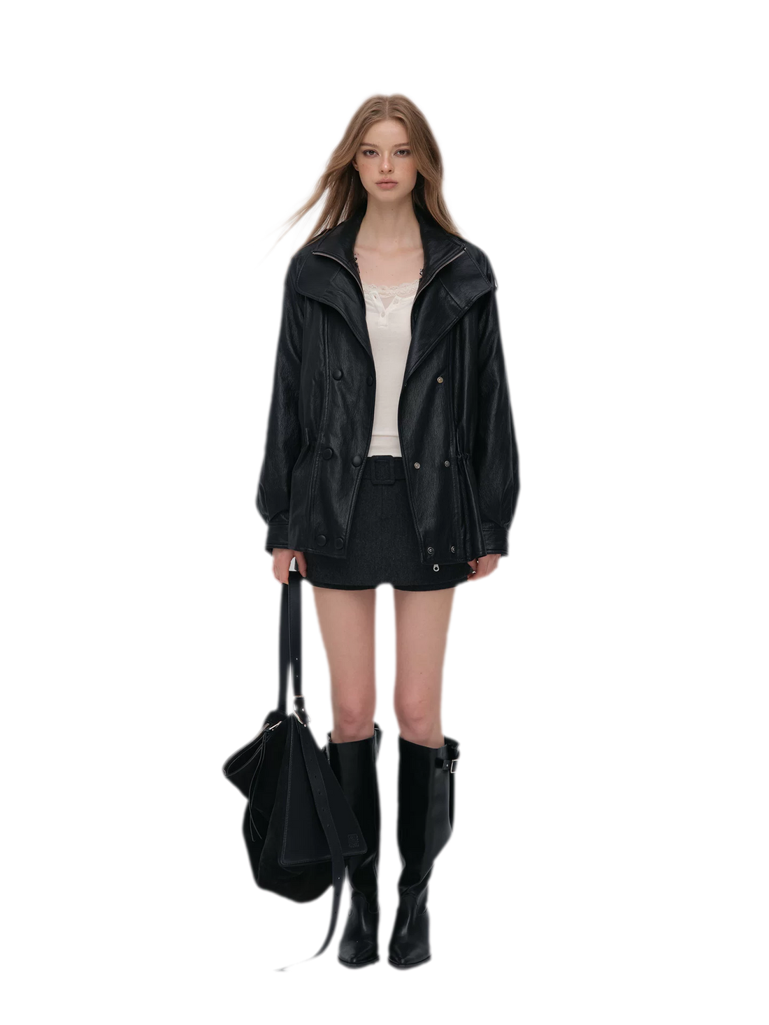 Detachable PU Down Puffer Jacket