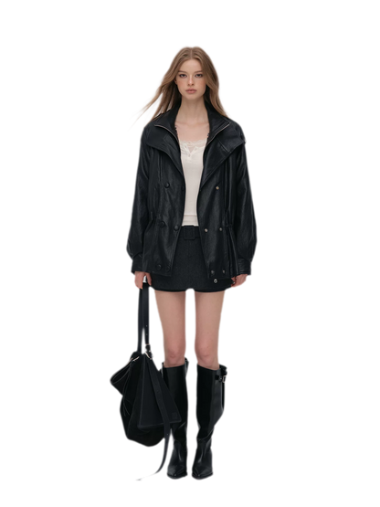 Detachable PU Down Puffer Jacket