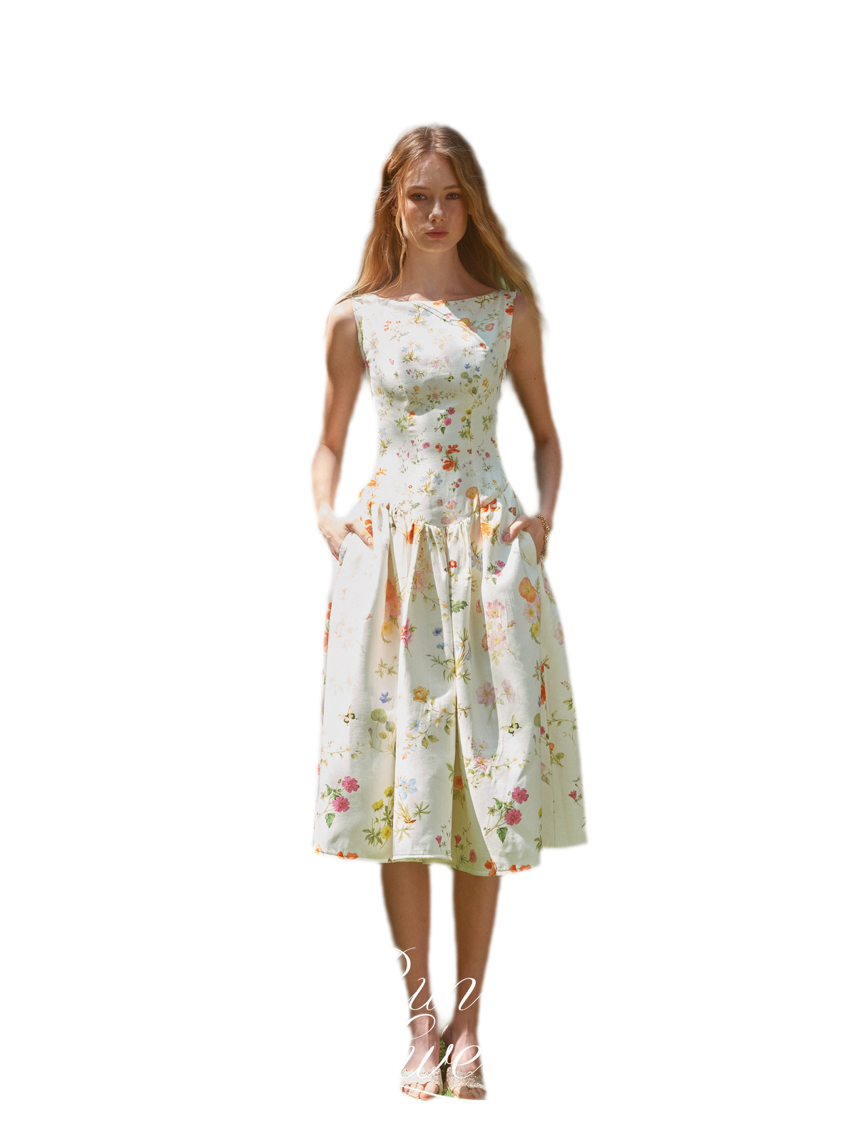 Robe de vacances fleurie peinte à la main