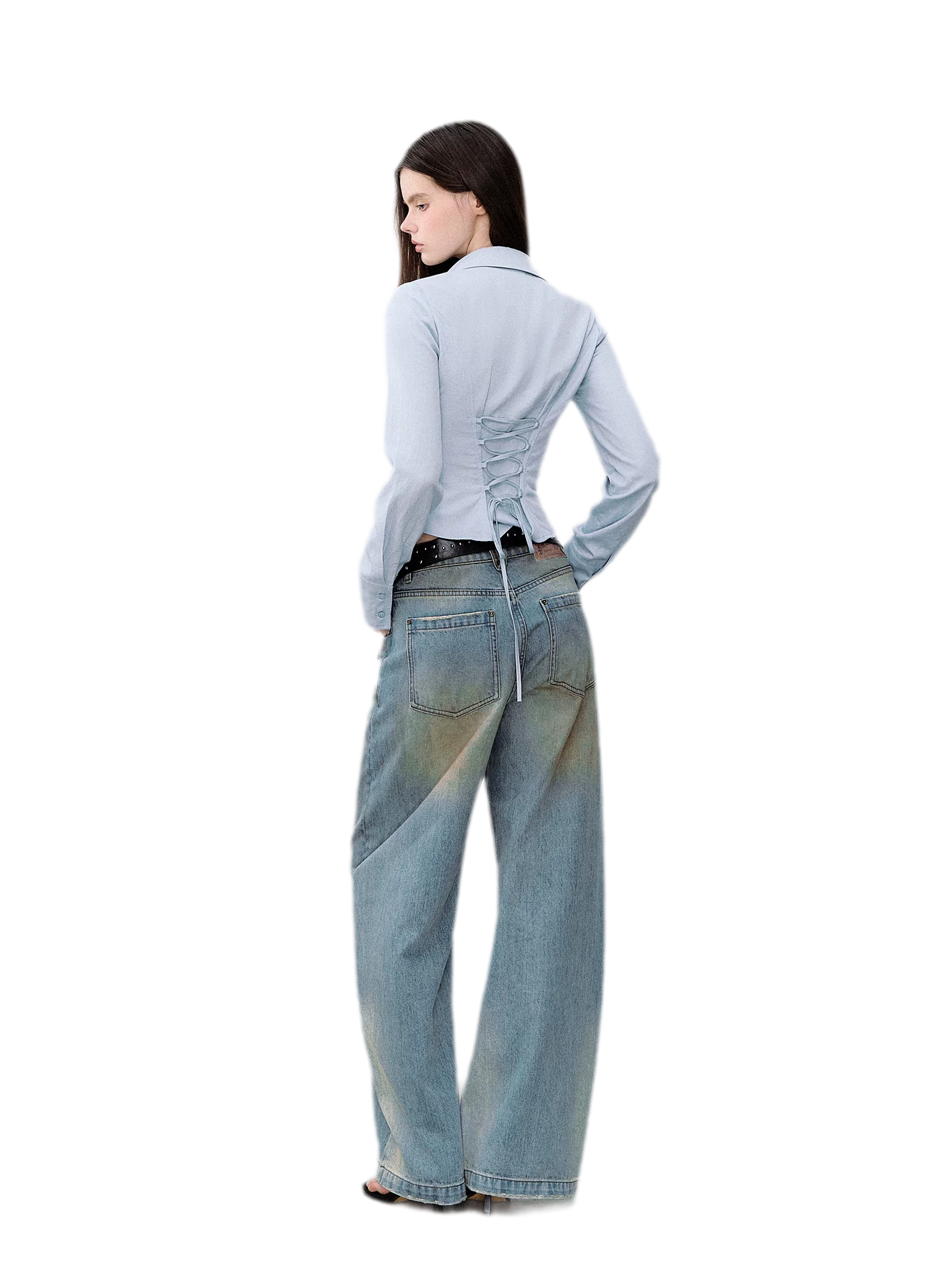 Cutout Tie Waist Shirt