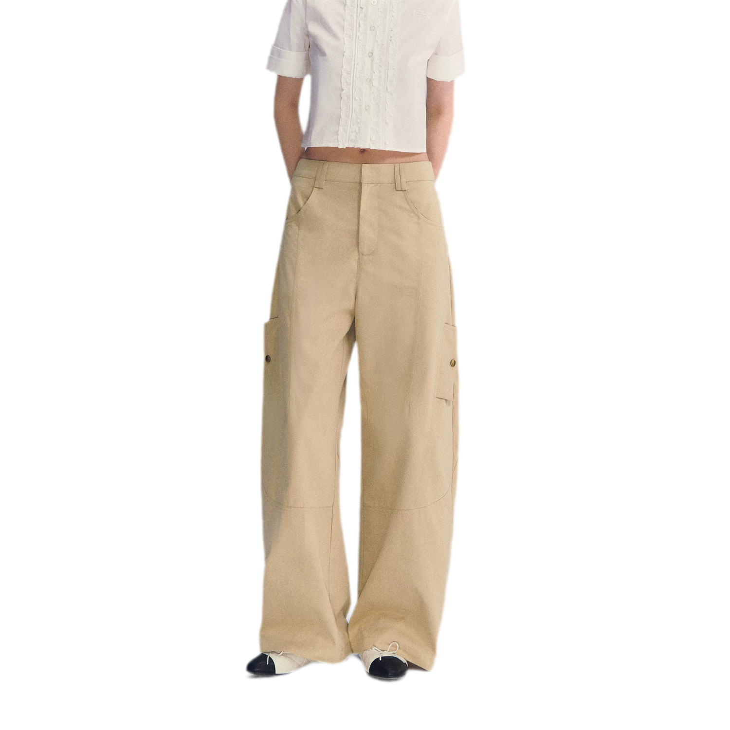 Deconstructed Curved Cargo Pants