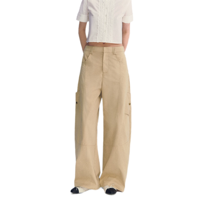 Deconstructed Curved Cargo Pants