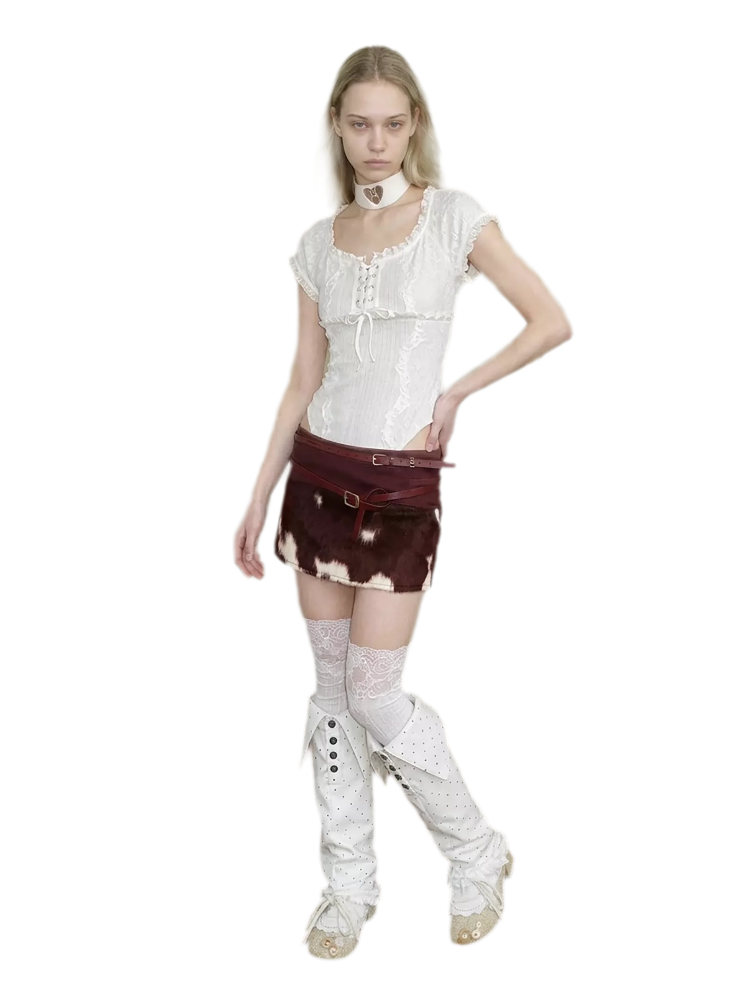 Fuzzy Mottled Low-Rise Mini Skirt