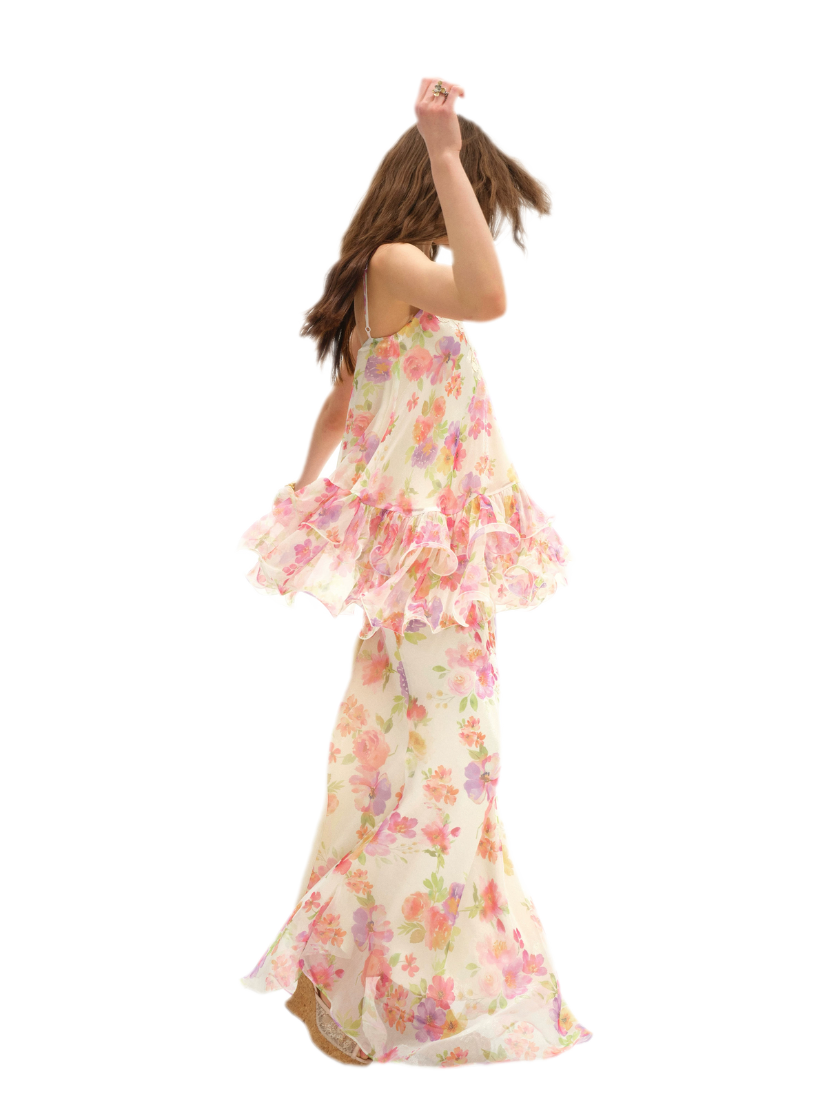 Watercolor Lace Fishtail Dress Set