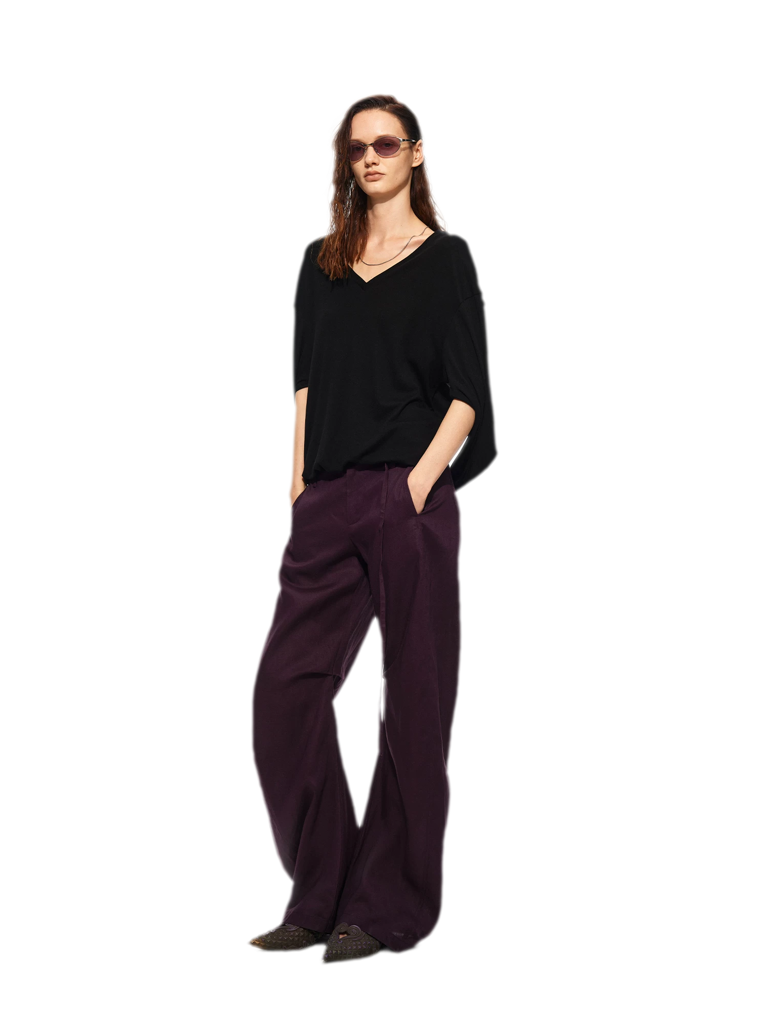 Linen Tencel Curved Pants