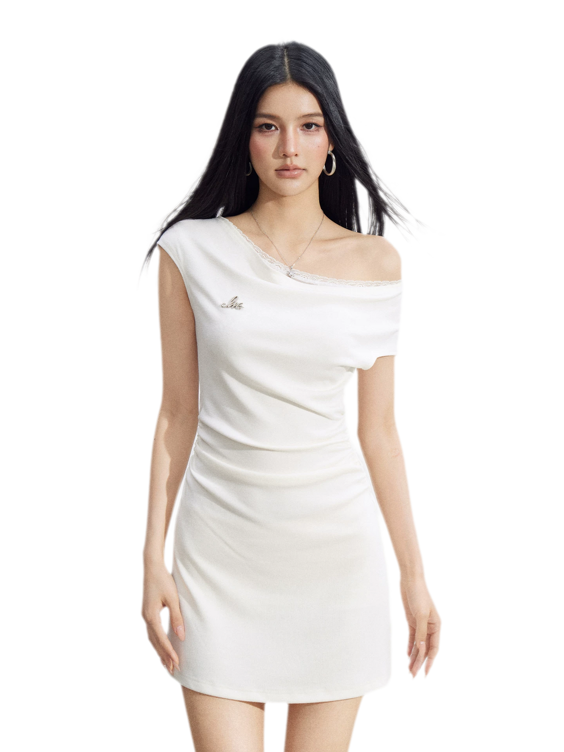 Lace Draped Mini Dress
