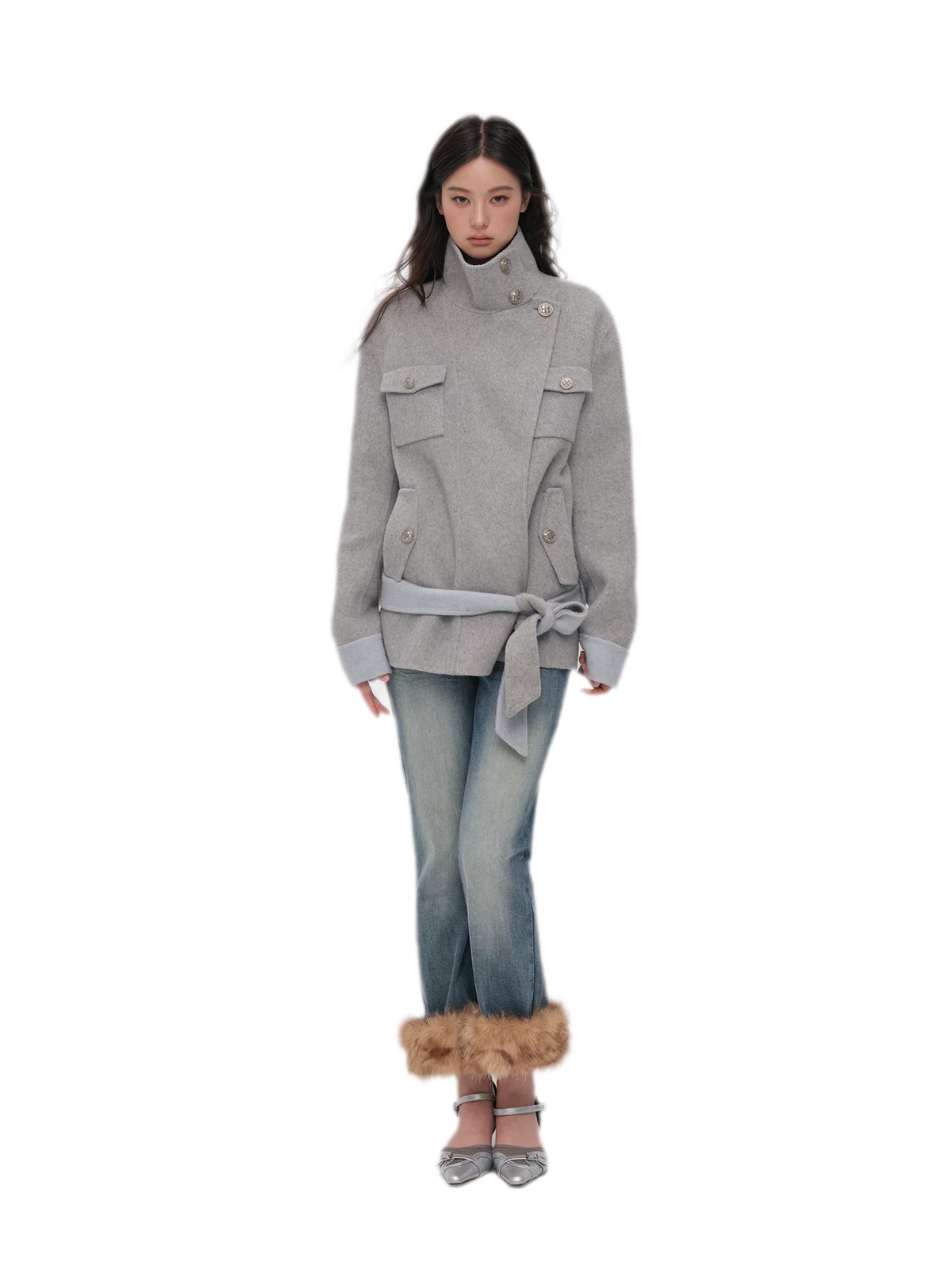 Heavyweight Contrast Wool Coat