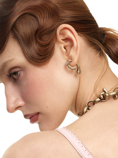 Vintage Gold &amp; Silver Zircon Earrings