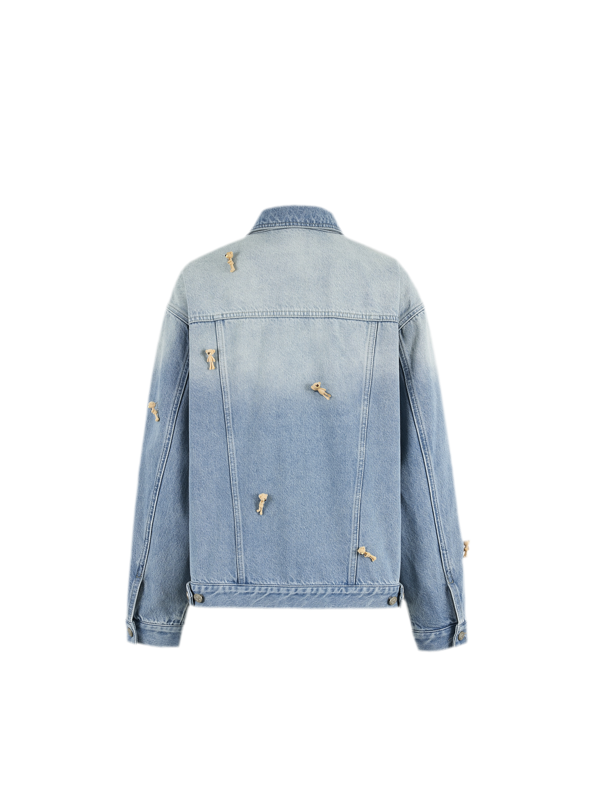 Veste en jean floquée à motif ours